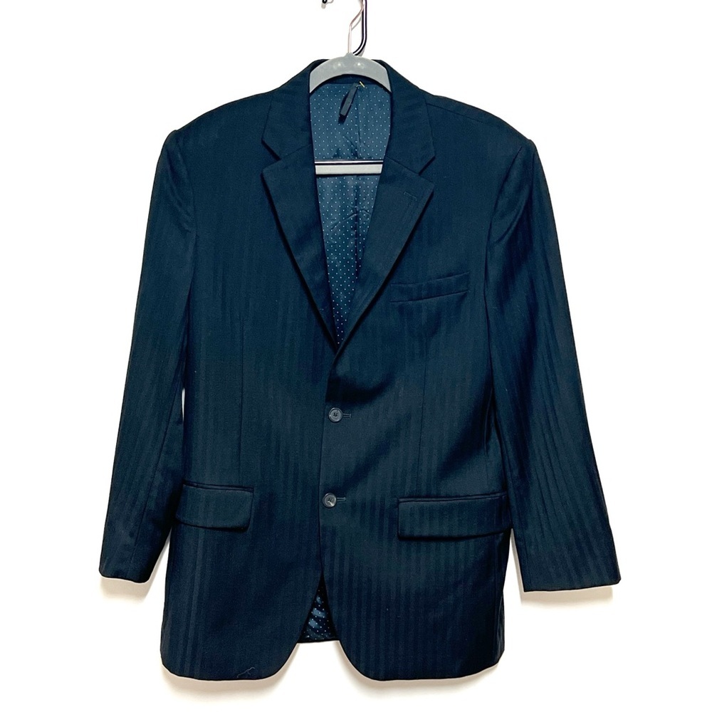 Givenchy Paris Black Shadow Stripe Wool Blazer Sport Coat Men's Size 52 Uk 42 US